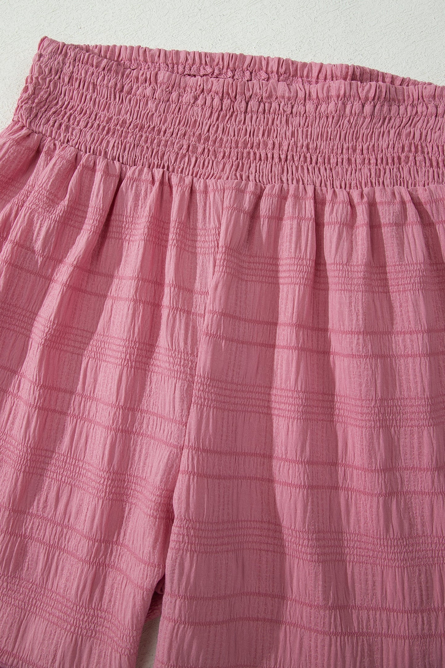 Solid Textured Square Neck Top & Shorts Set