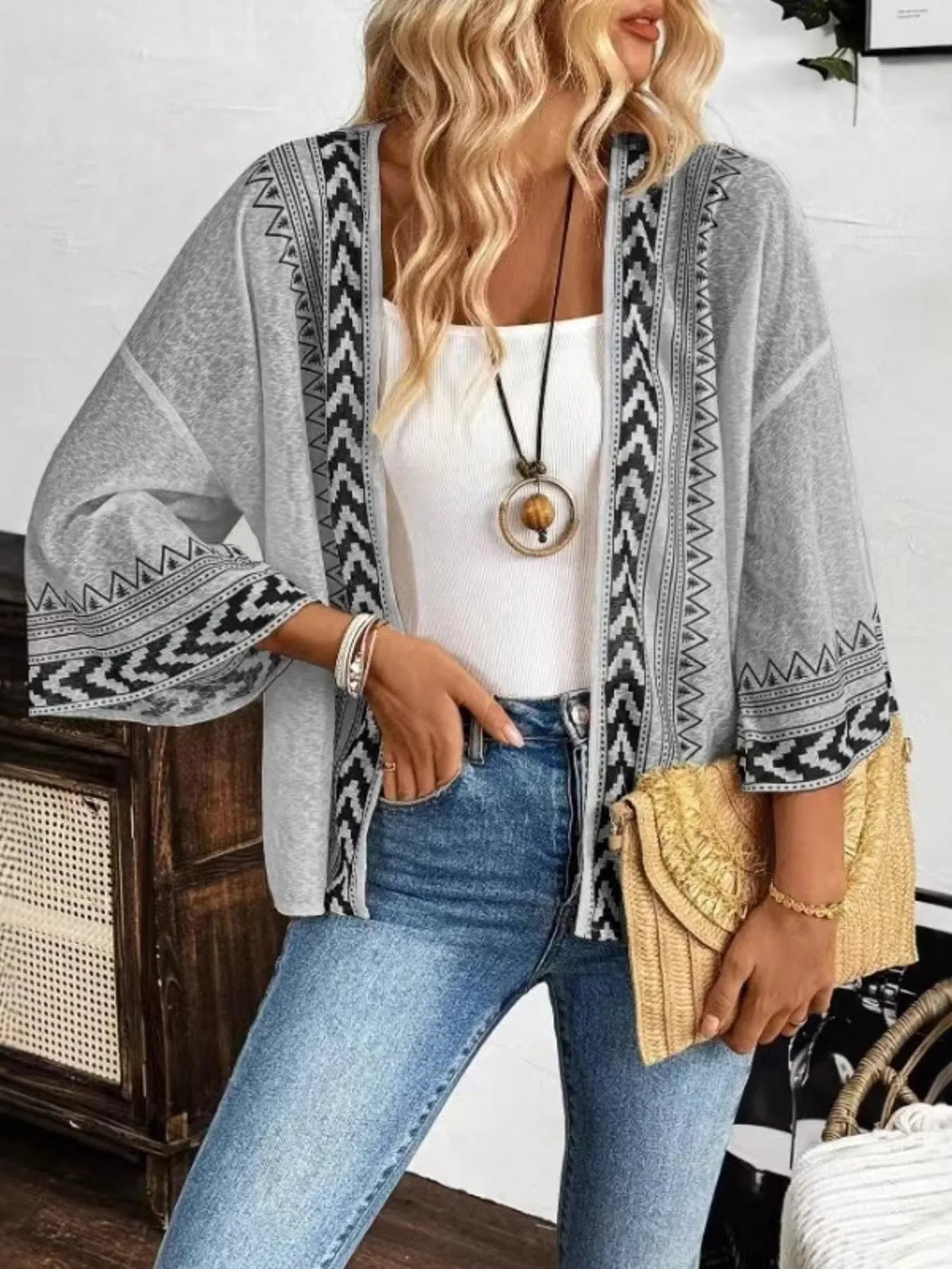 Women Open Front Kimono Cardigan Sweater