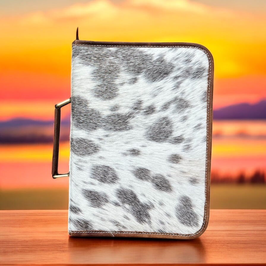 Gray cowhide book cover
