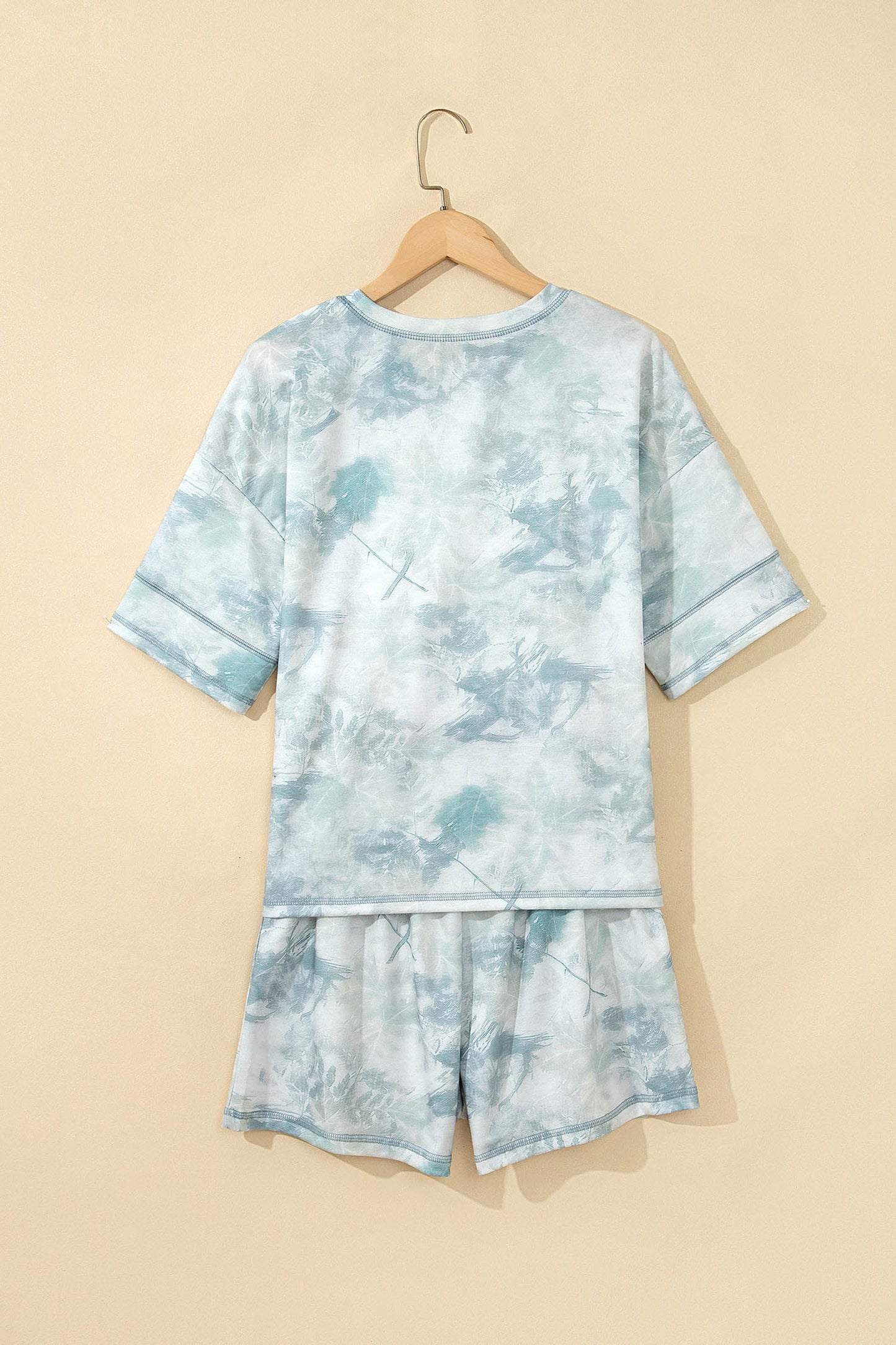 Camo Short Sleeve Top & Elastic Waist Shorts Set