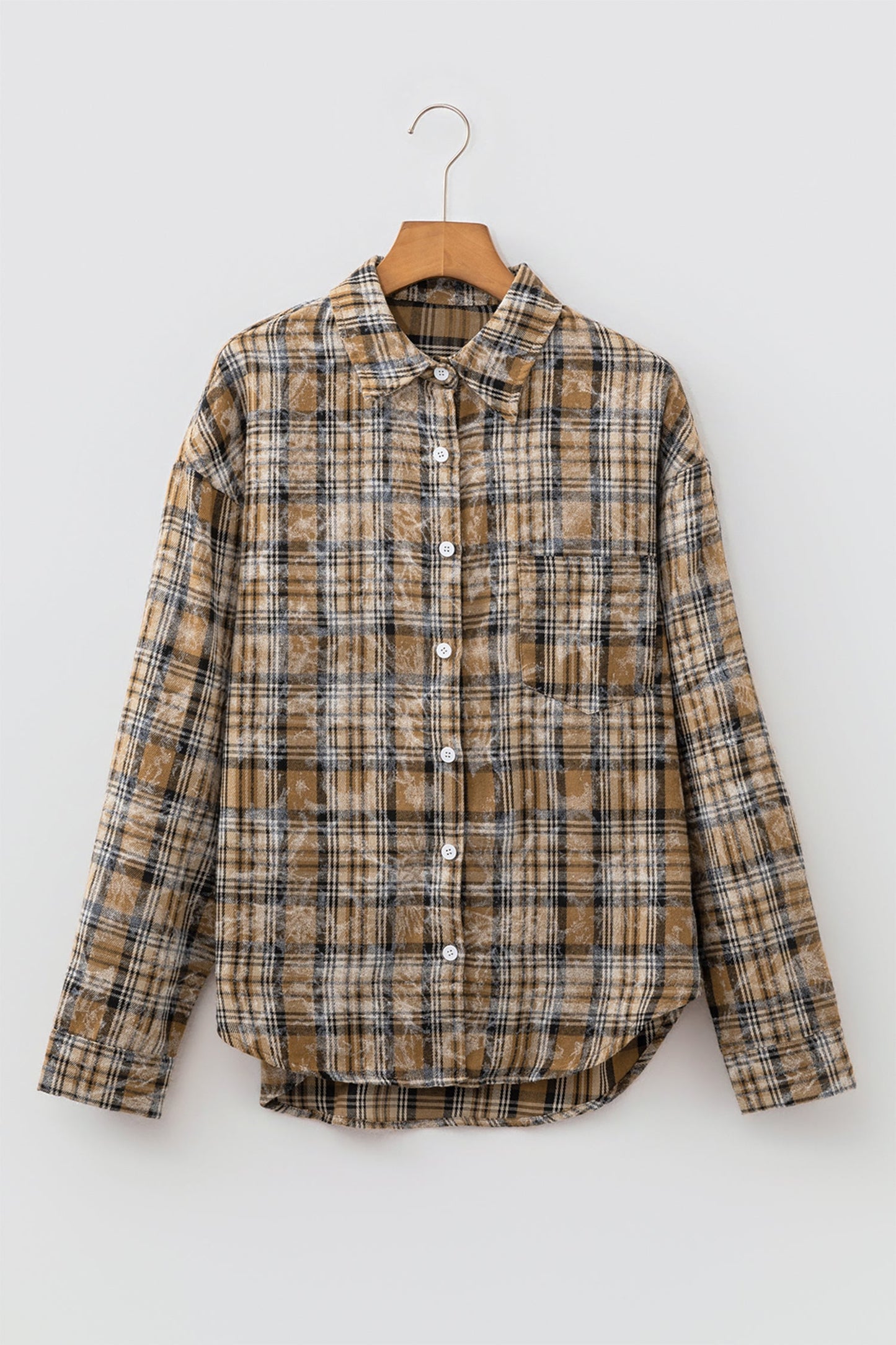 Plaid Long Sleeve Button Down Shirt