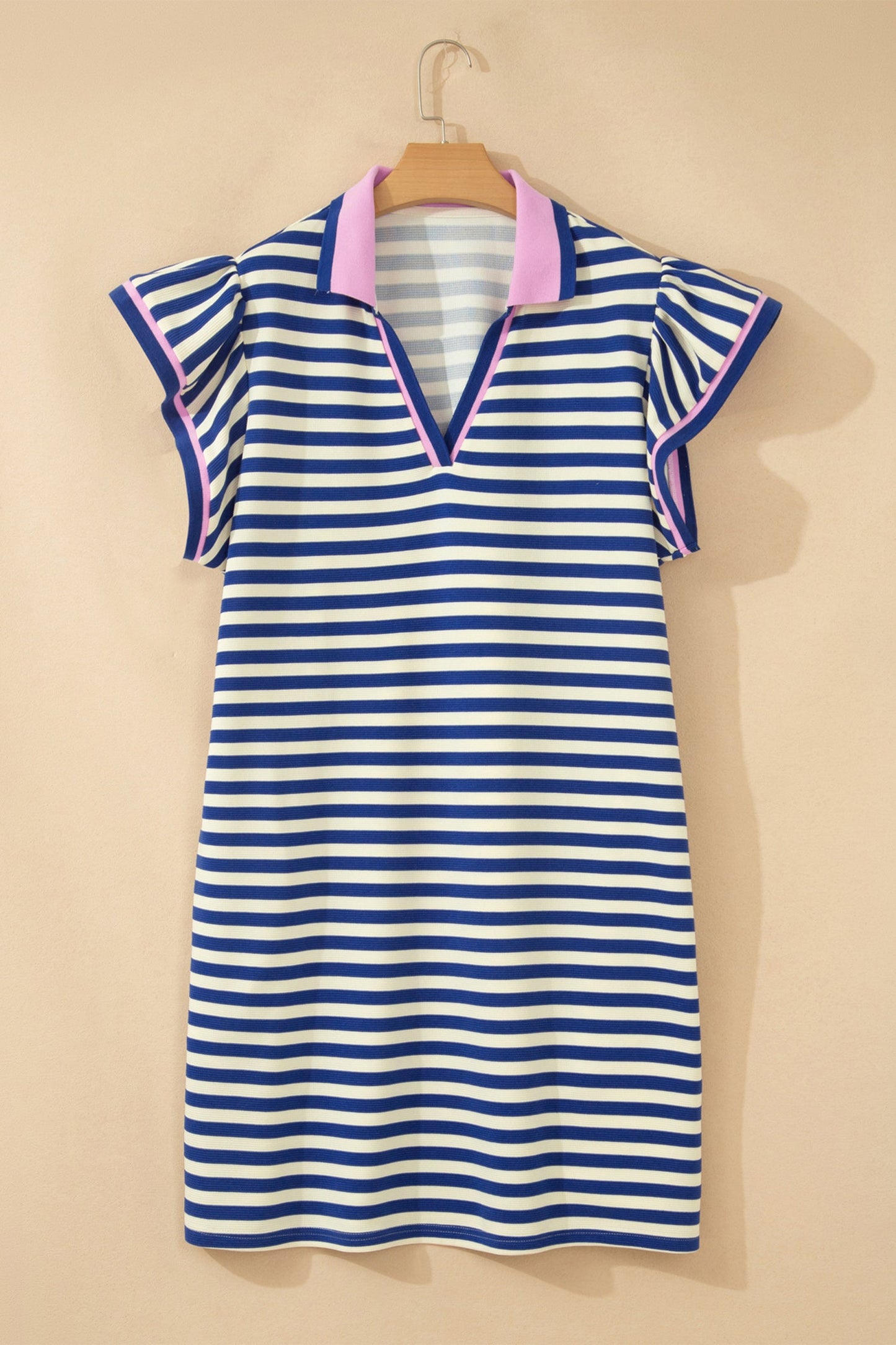 Plus Size Stripe Colorblock Short Sleeve Mini Dress