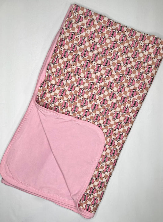 Checkered Mama's Girl Bamboo Blanket (FINAL SALE)