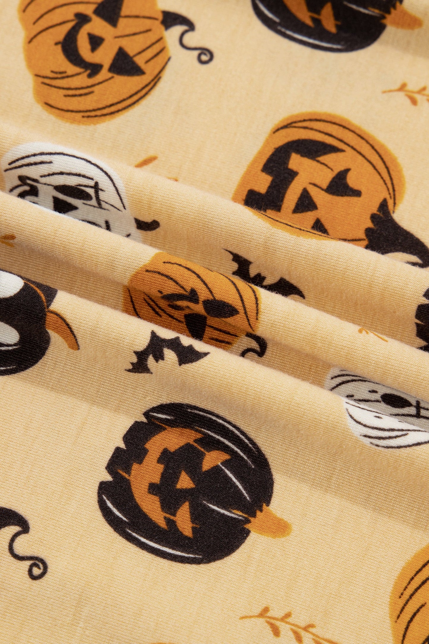 Halloween Jack-O-Lantern Ruffle Top & Shorts Lounge Set