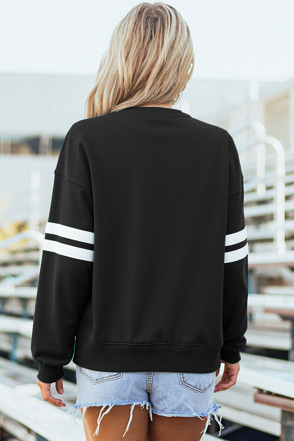 Varsity Stripe Drop Shoulder Sweatshirt