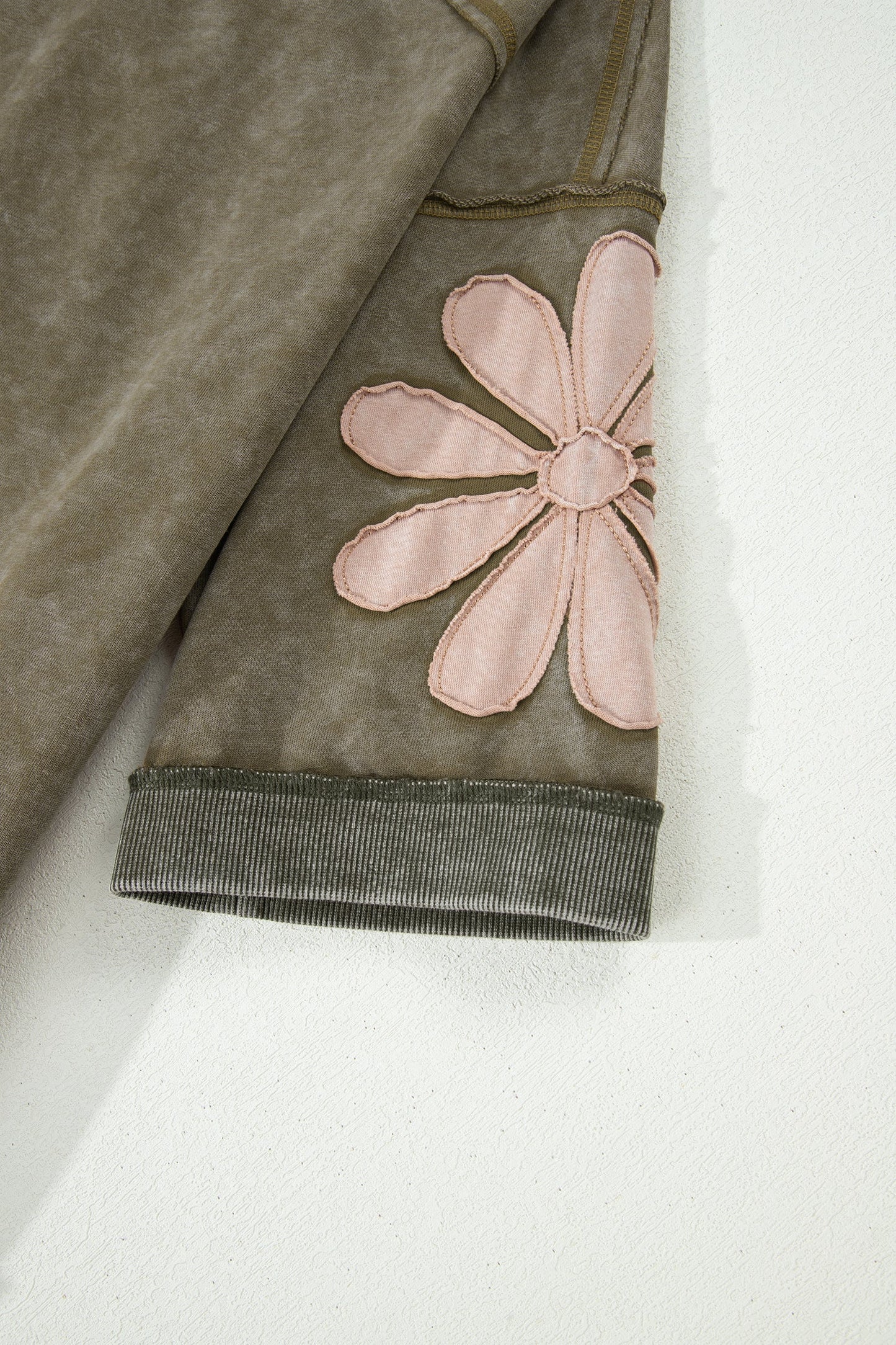 Floral Patchwork Mineral Wash Exposed Seam Top