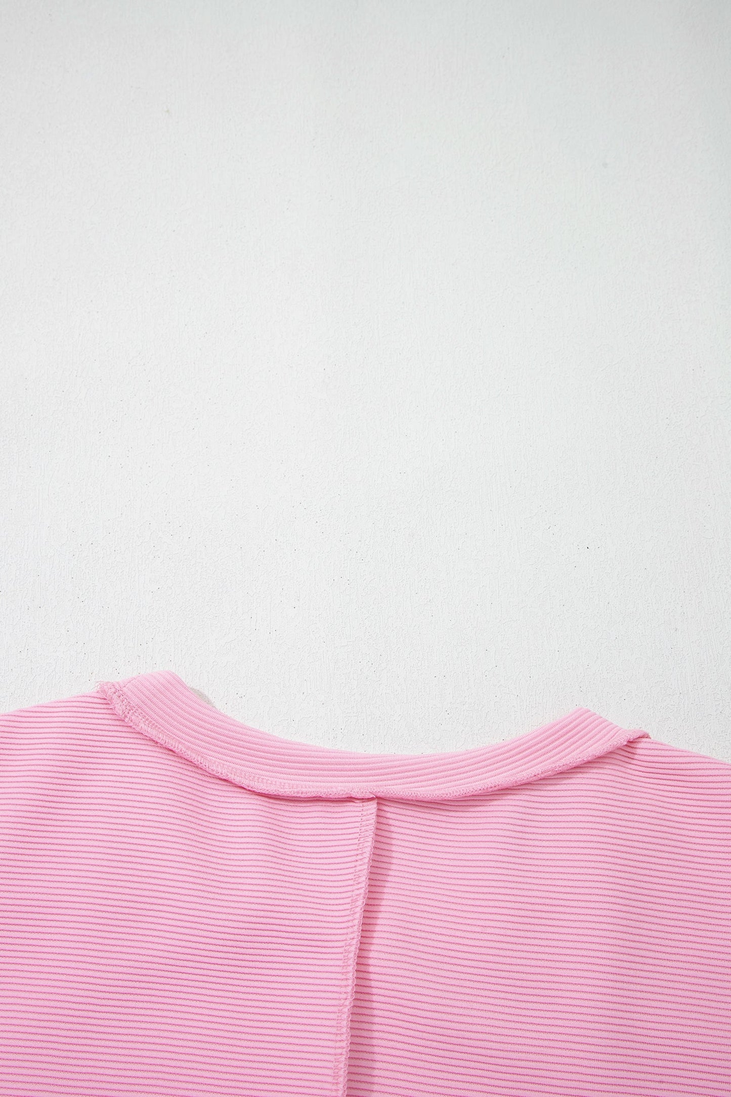 Ribbed Exposed Seam Drop Shoulder Pullover