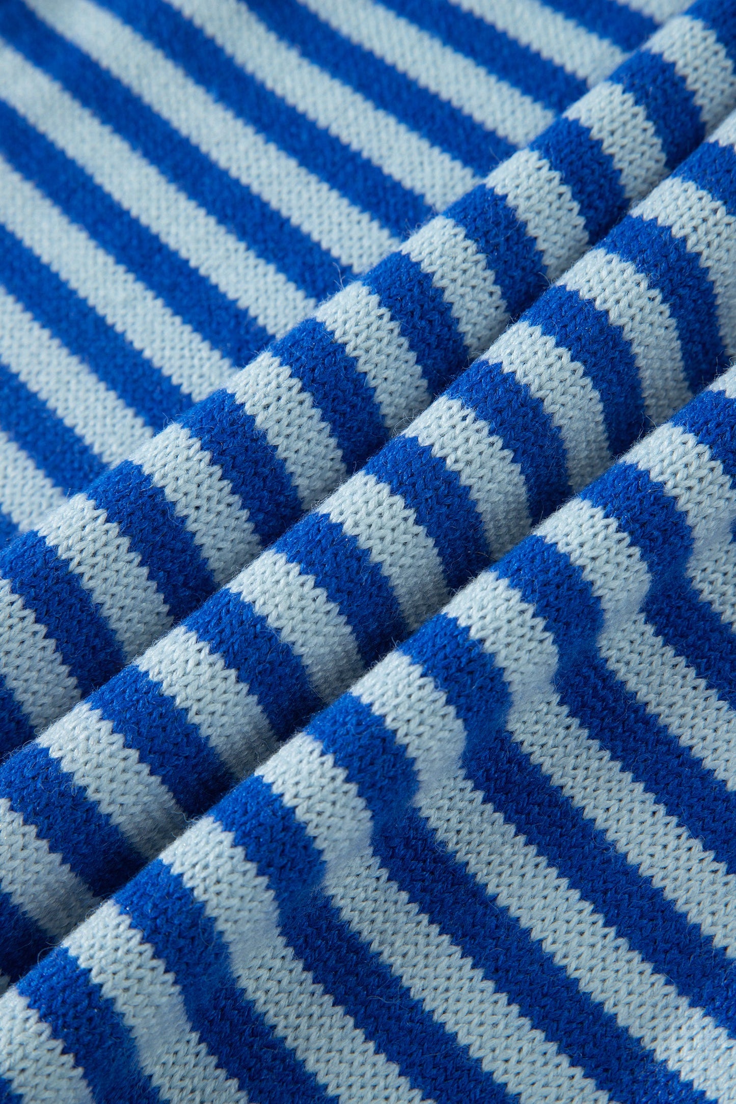 Stripe 3/4 Sleeve Button Down Knit Cardigan