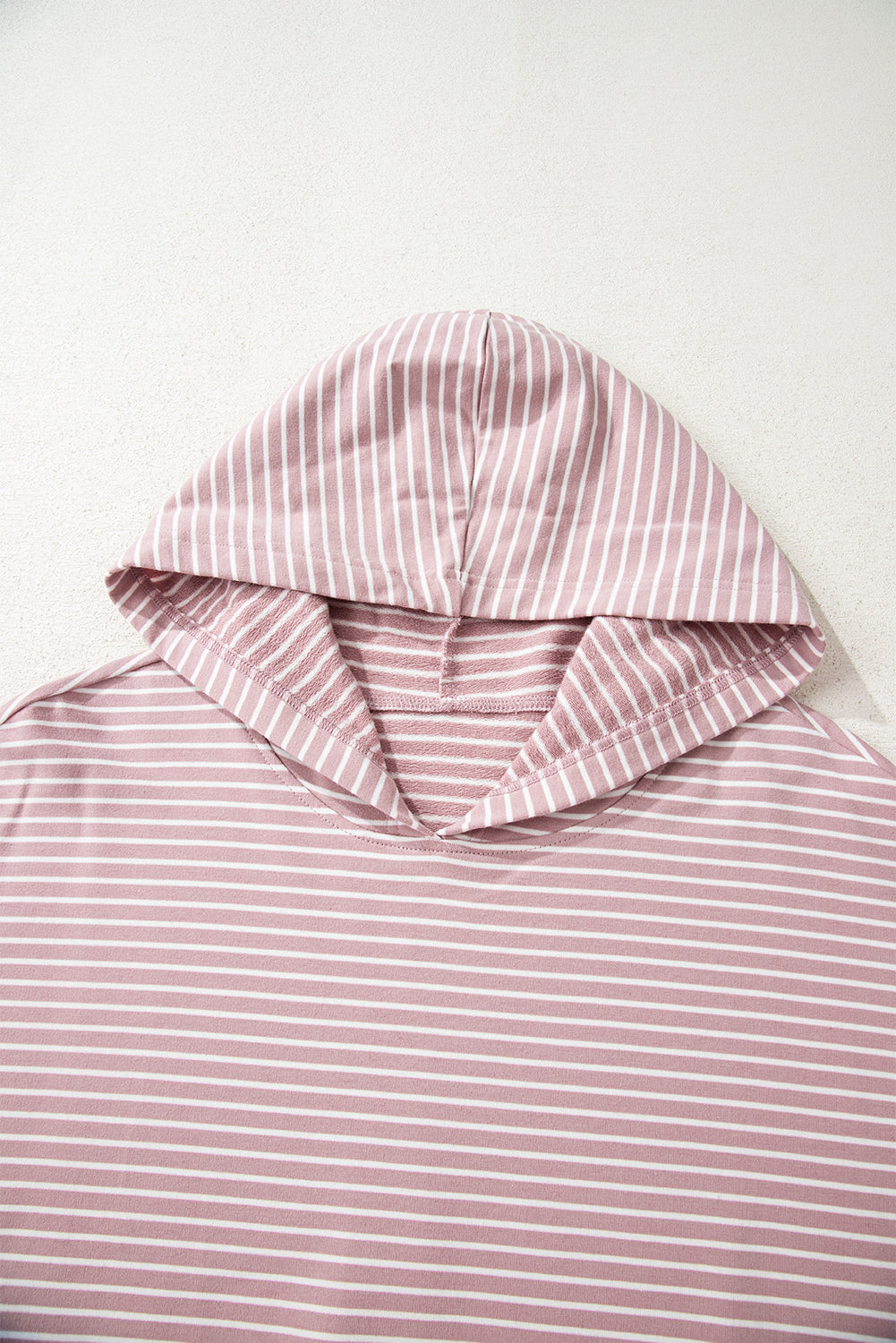 Stripe Thumbhole Sleeve Side Slit Drop Shoulder Hoodie