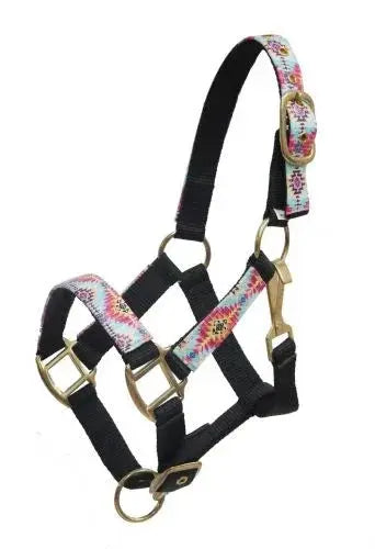 PONY Halter with multi color Navajo print overlay