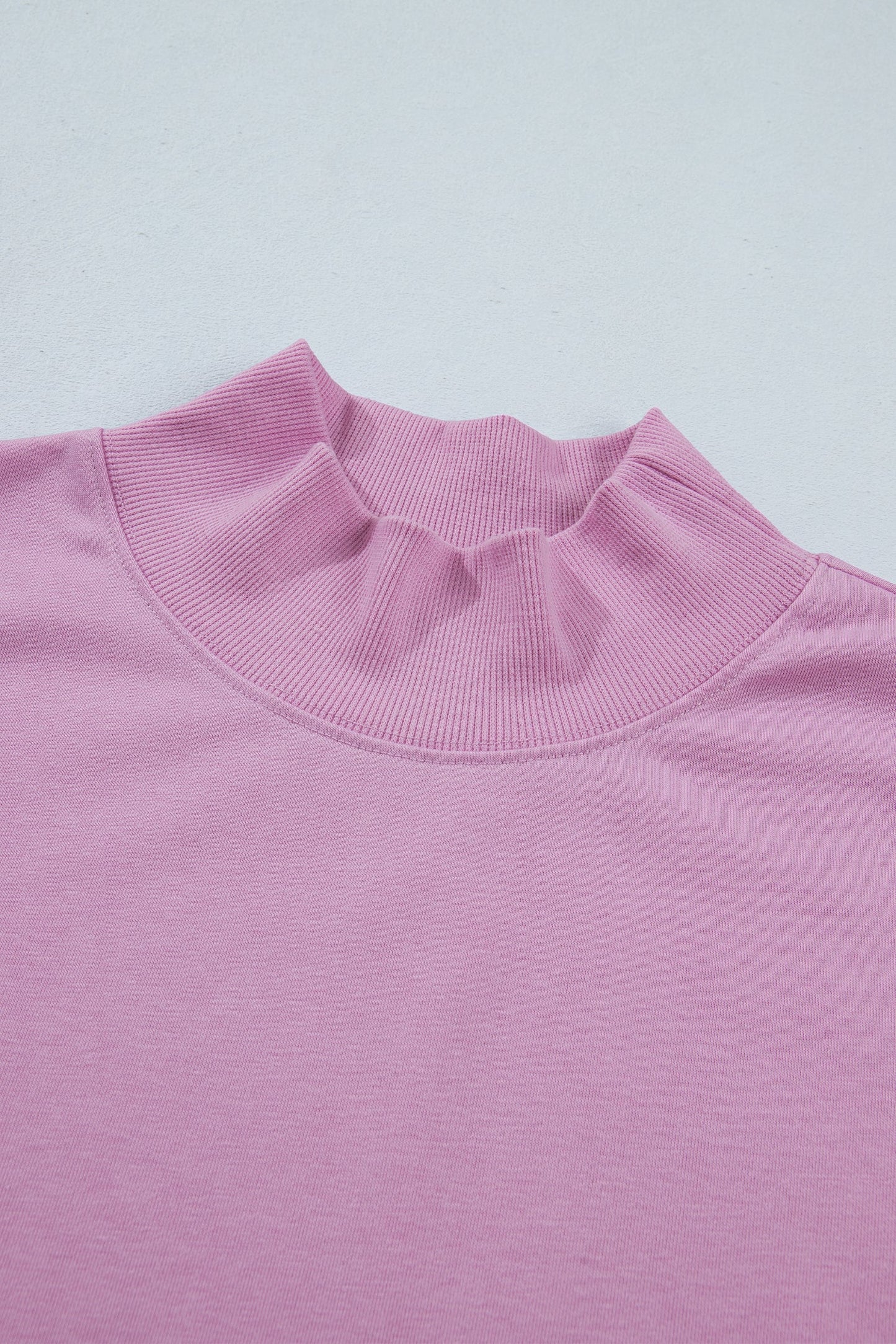 Solid Mock Neck Cap Sleeve Oversized Top