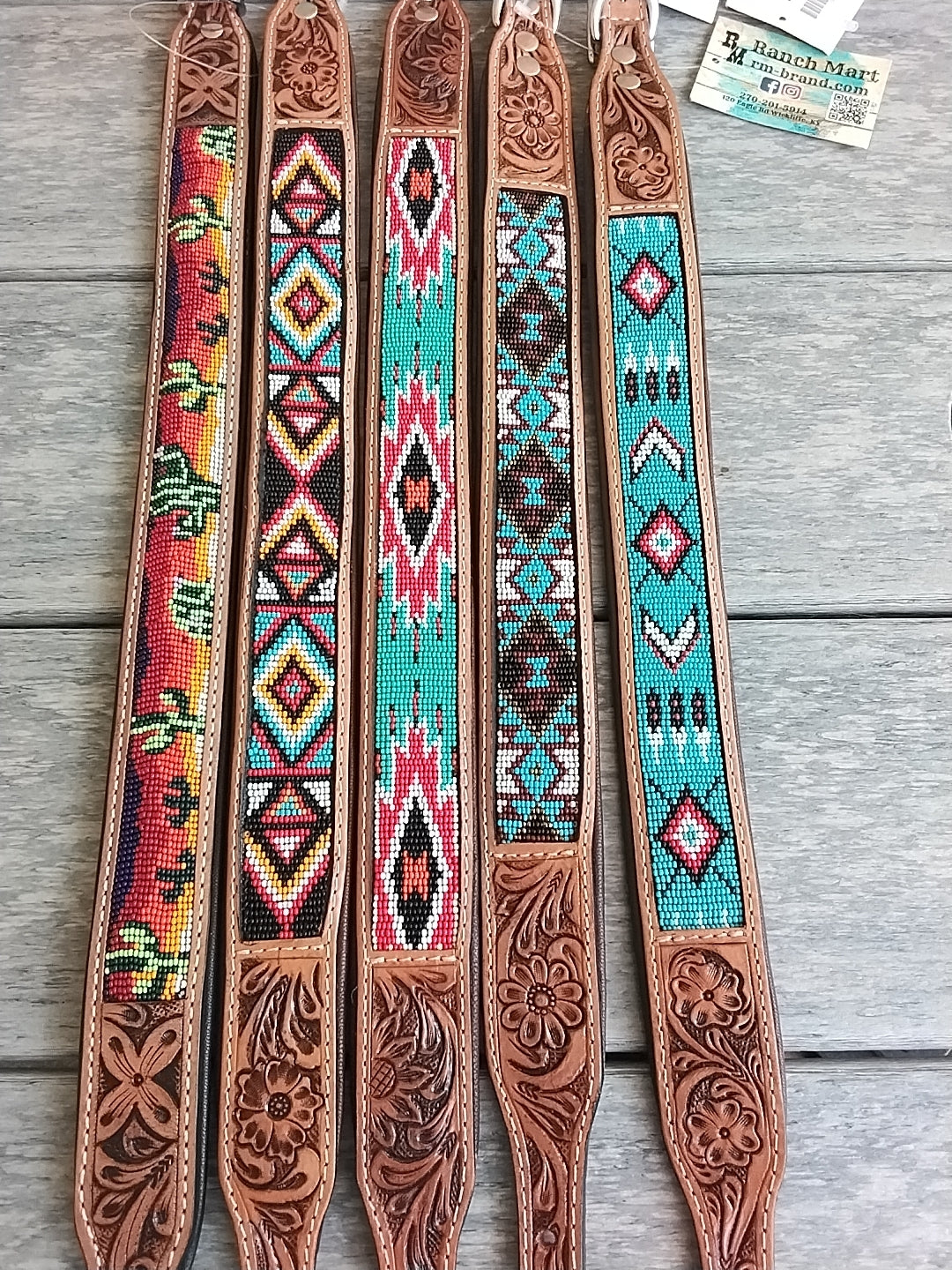 Genuine Leather Beaded Dog Collars – Handmade Durable Pet Collars in Assorted Designs