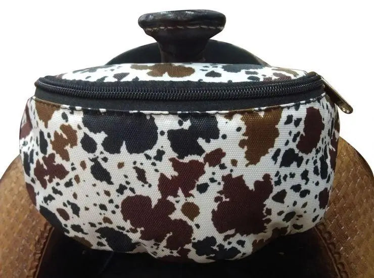 Cow Print Insulated Nylon Saddle Pouch