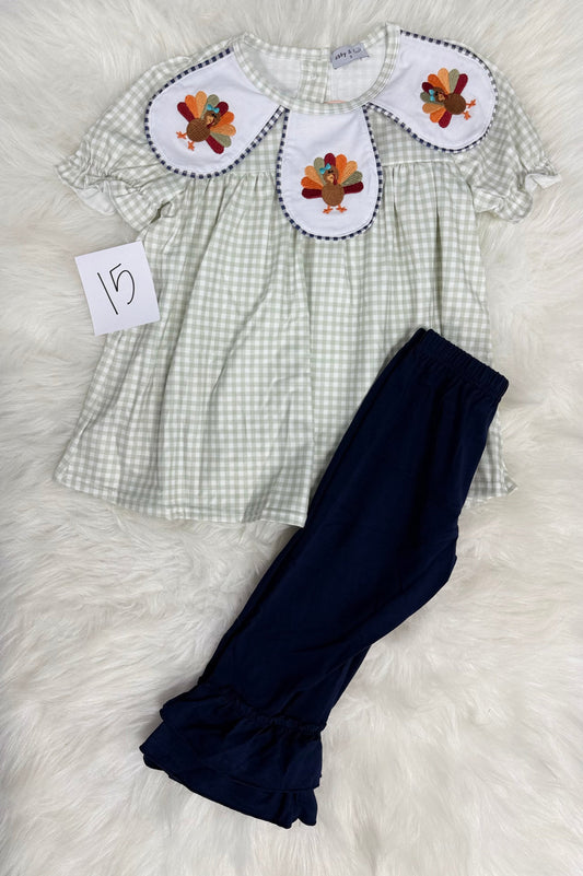 Sage Gingham Thanksgiving Set (#15)