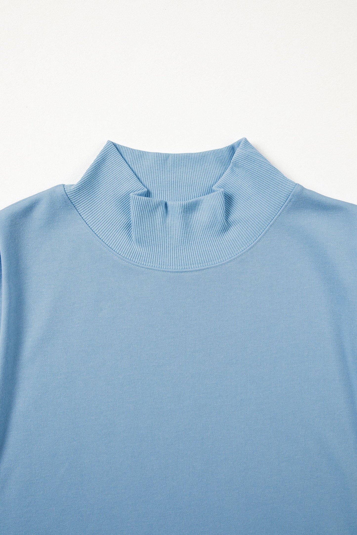 Solid Mock Neck Cap Sleeve Oversized Top