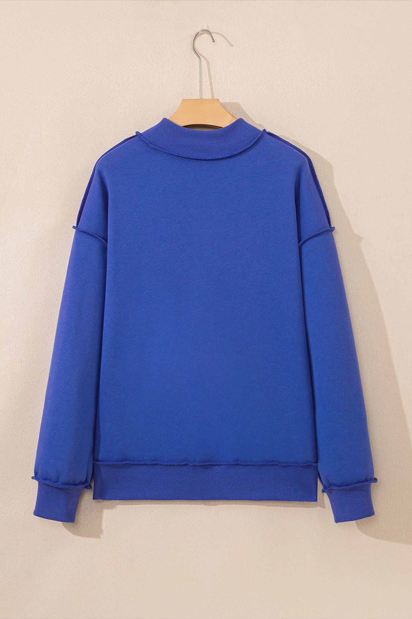 Solid Reversible Mock Neck Oversized Sweatshirt