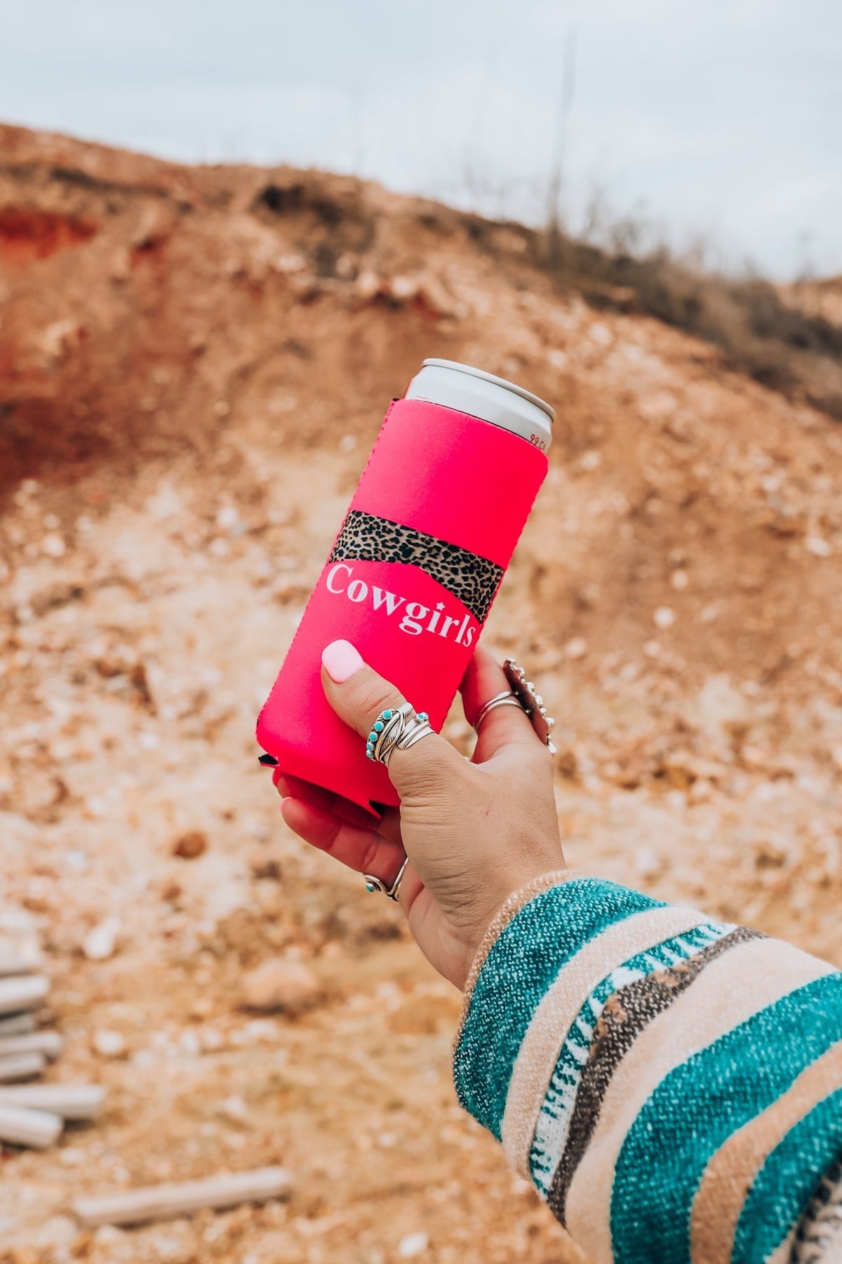 PINK COWGIRLS/COWBOYS TALL COOZIE 2-PACK