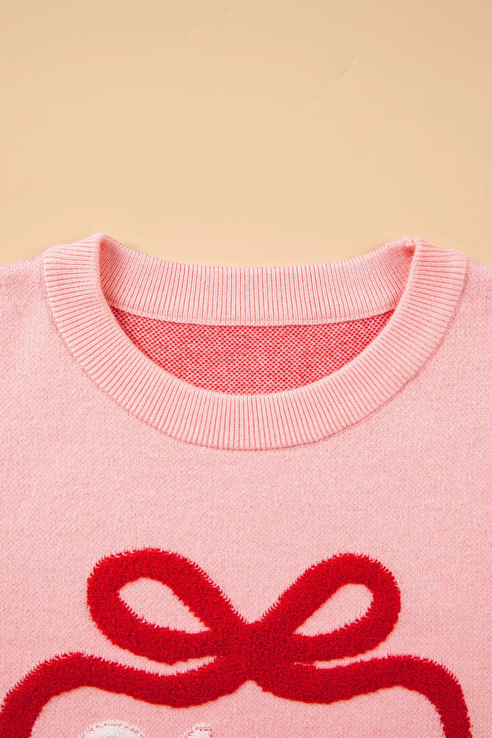 Christmas Bow Merry & Bright Bouclé Textured Sweater
