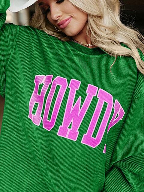 Women Full Size Howdy Graphic Round Neck Sweatshirt