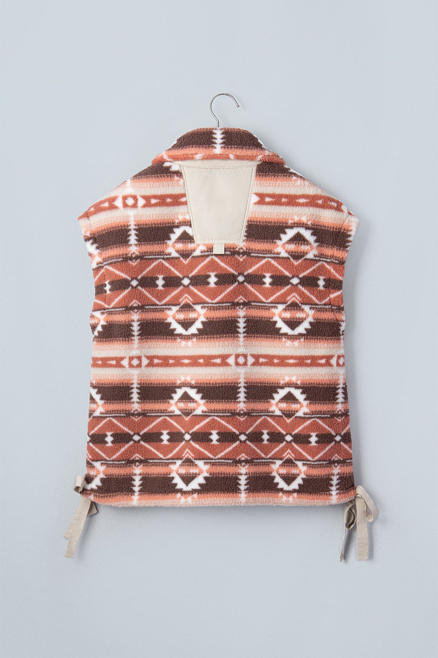 Aztec Fleece Buttoned Placket Side Tie Vest
