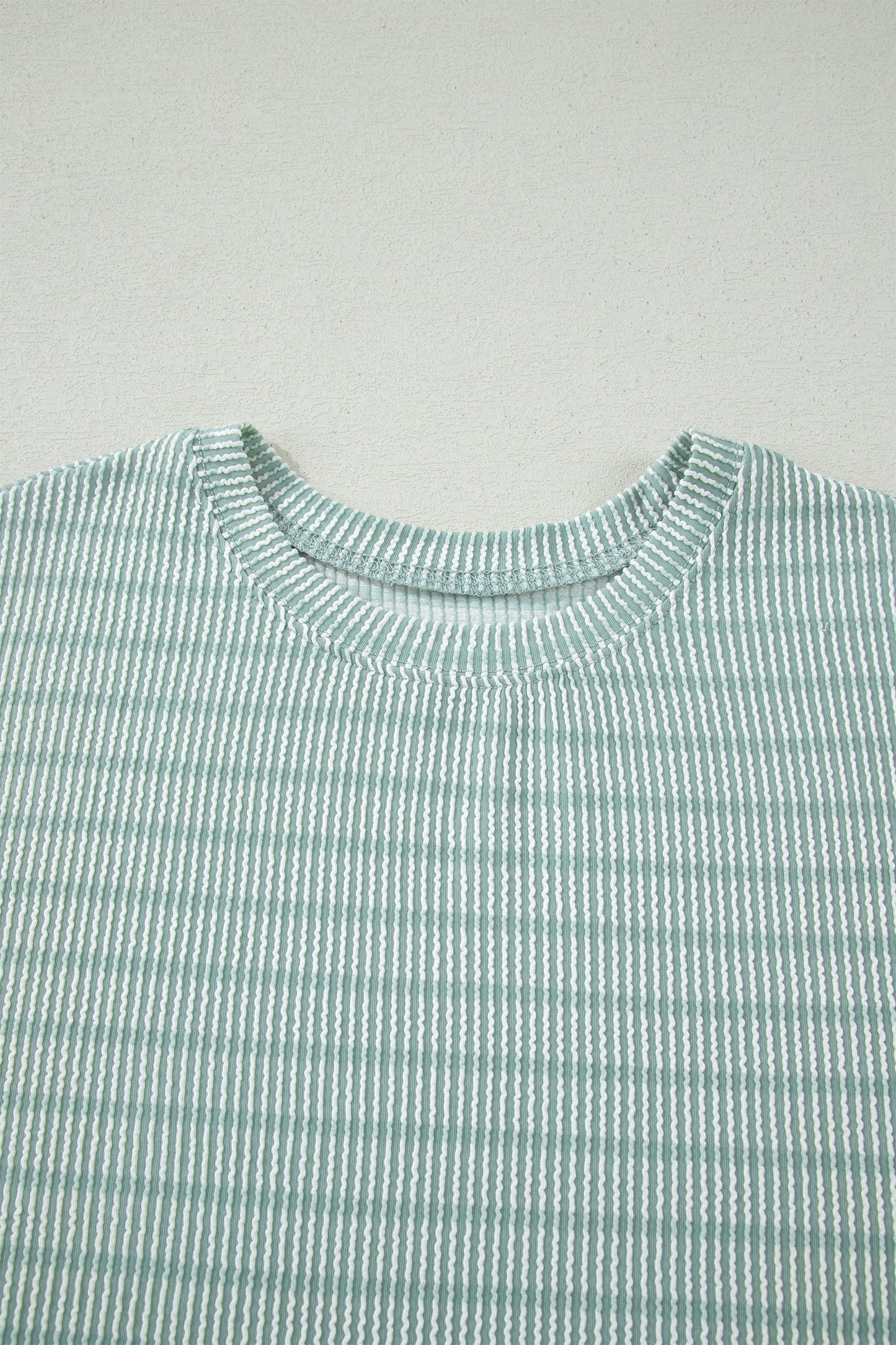 Stripe Corded Knit Tee & Drawstring Short Set
