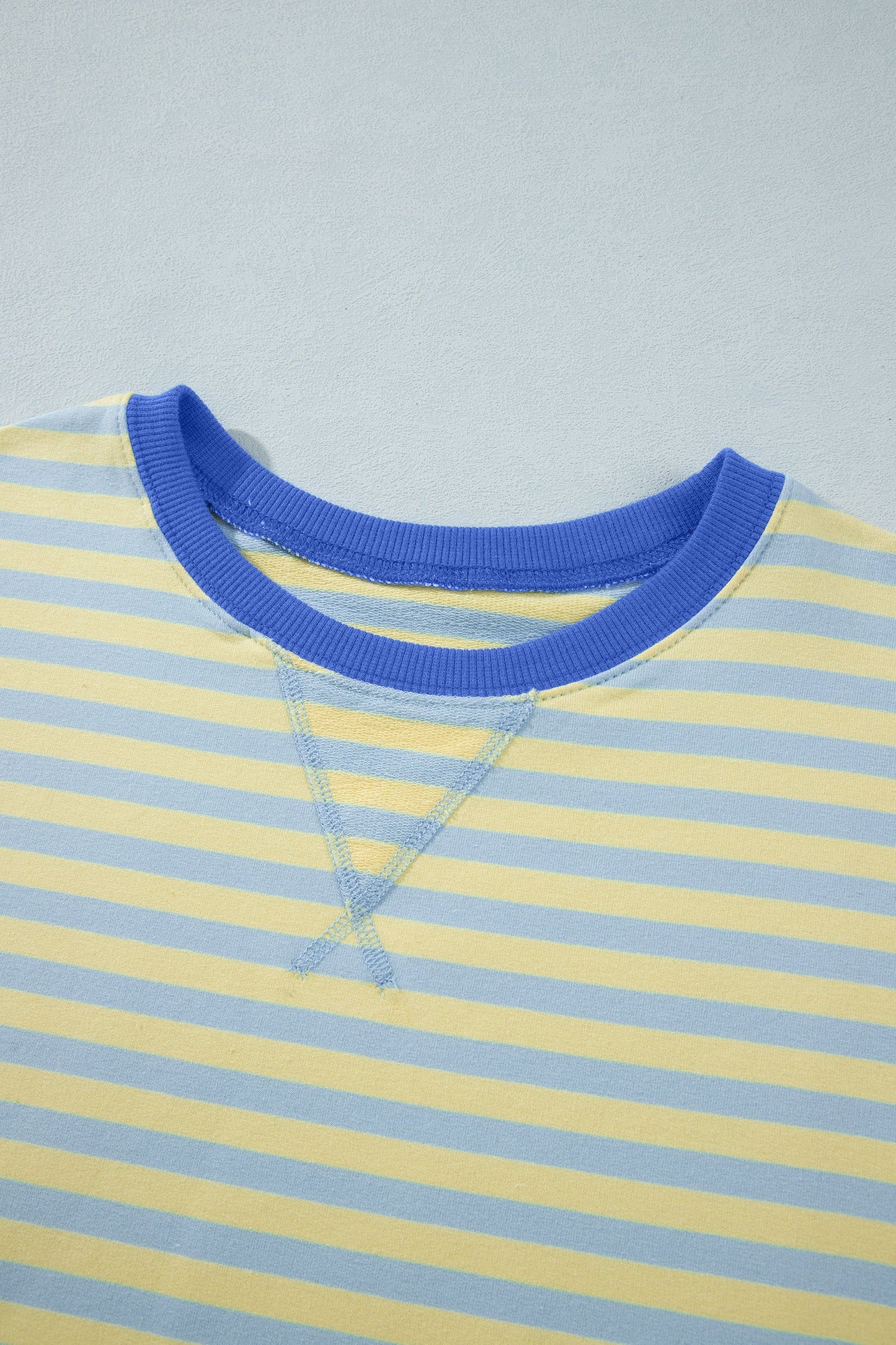 Stripe Colorblock Trim Short Sleeve Tee and Pants Set