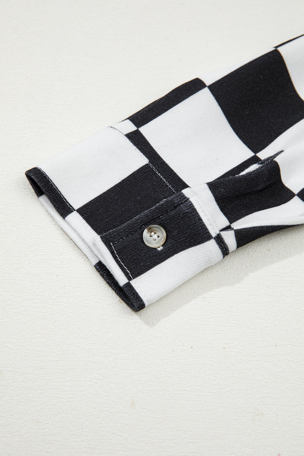 Checker Flap Pocket Button Front Shacket