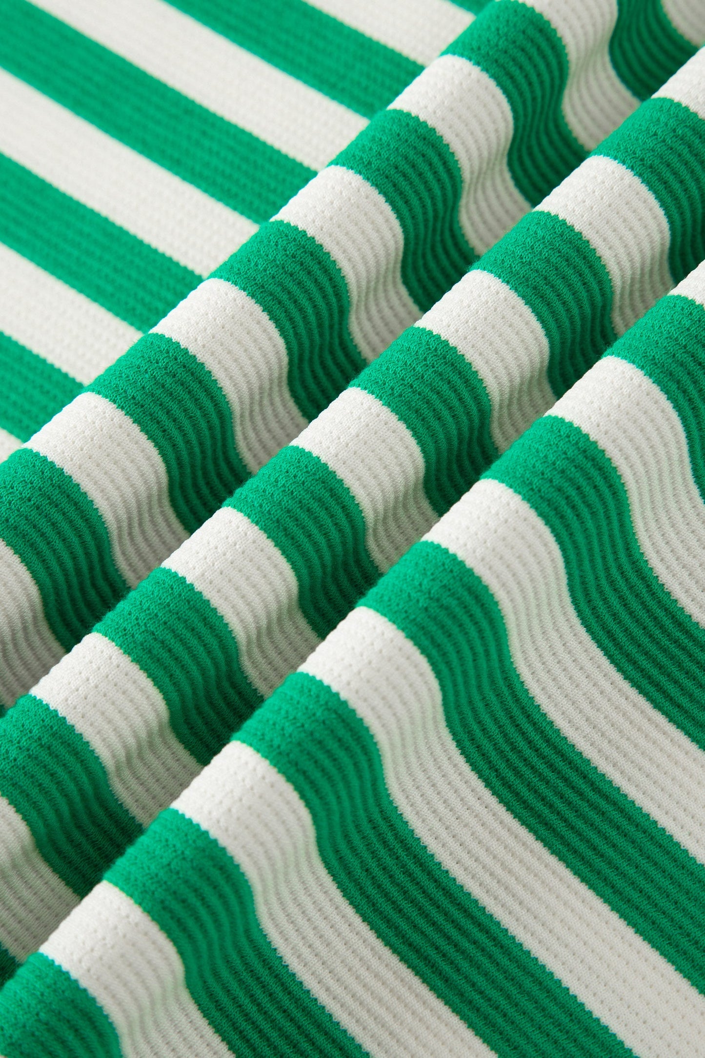 Stripe Textured Zip Collar Top & Skort Set