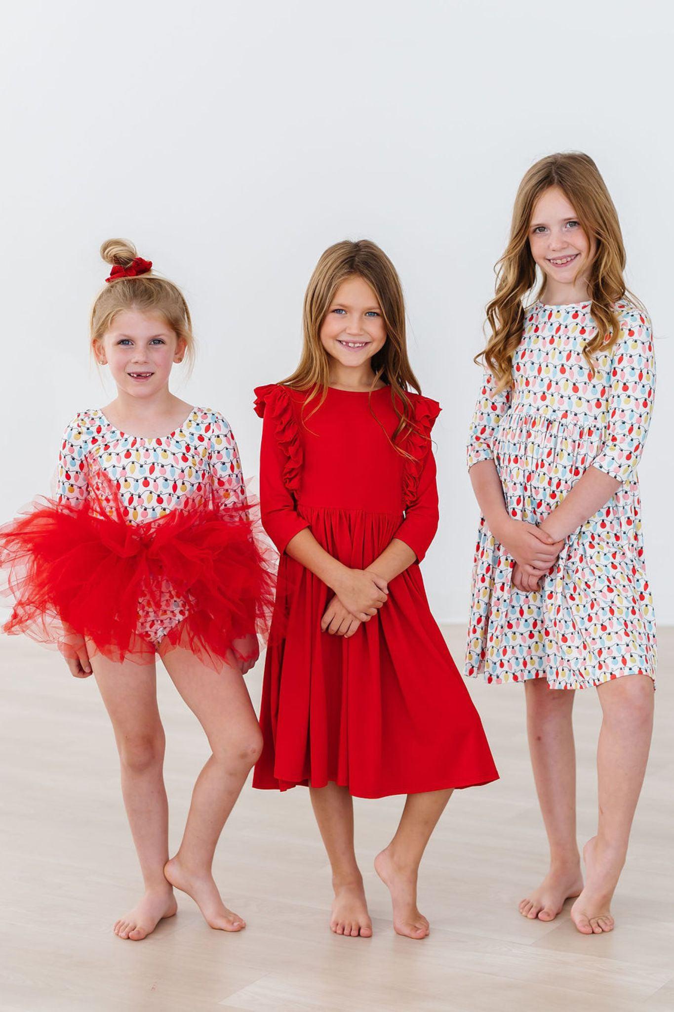 Merry & Bright 3/4 Sleeve Pocket Twirl Dress