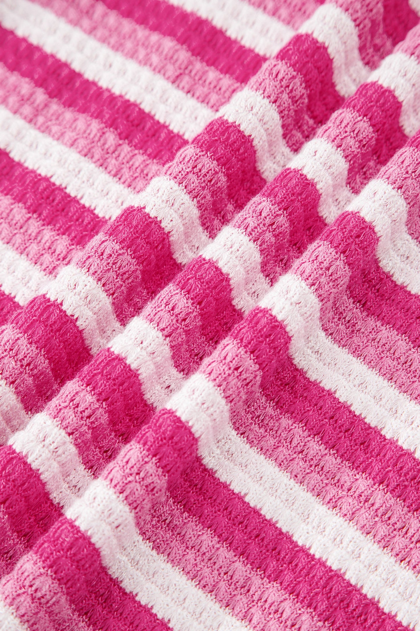 Stripe Textured Knit Short Sleeve Tee