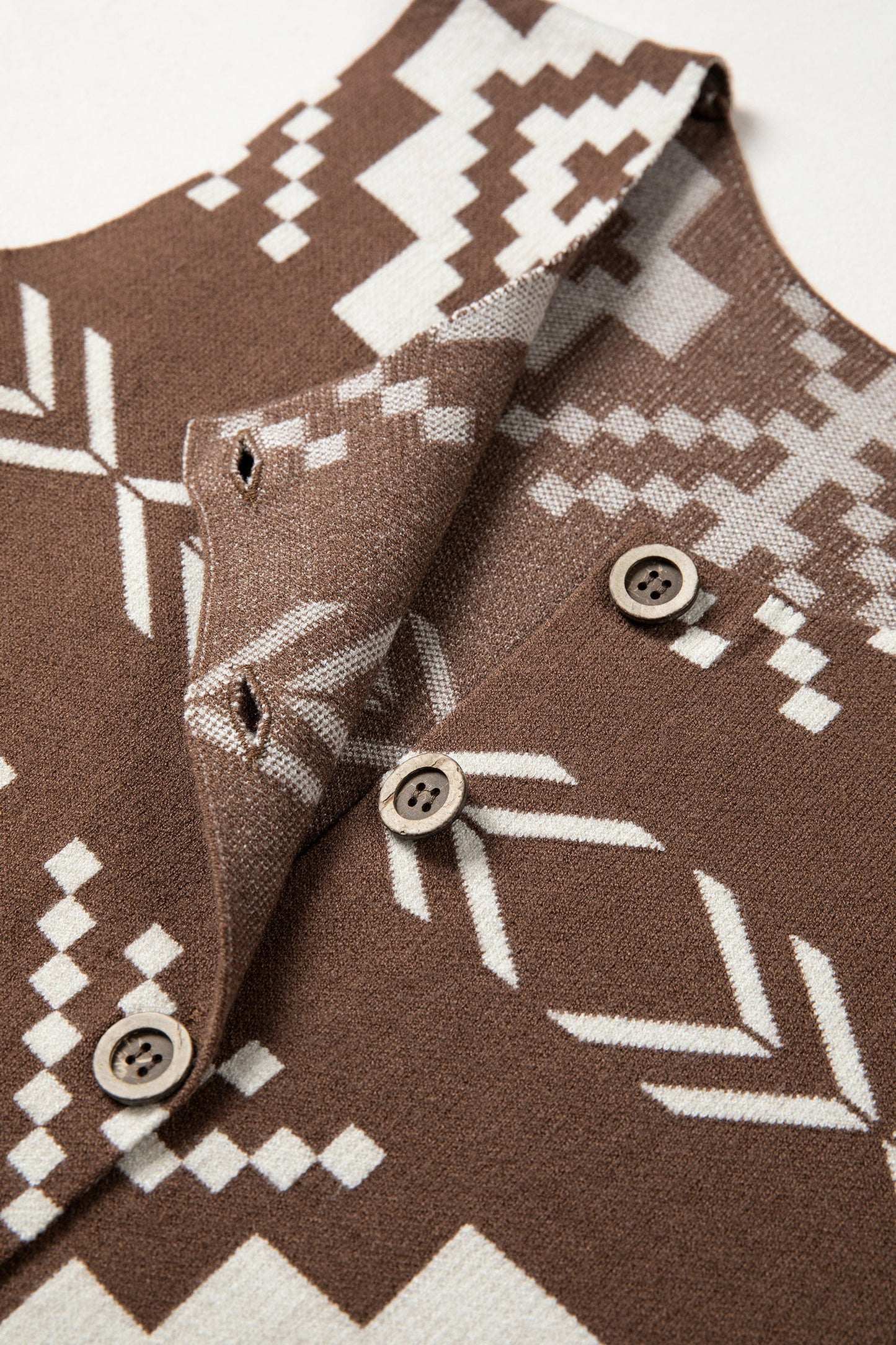 Southwestern Aztec Buttoned Sweater Vest