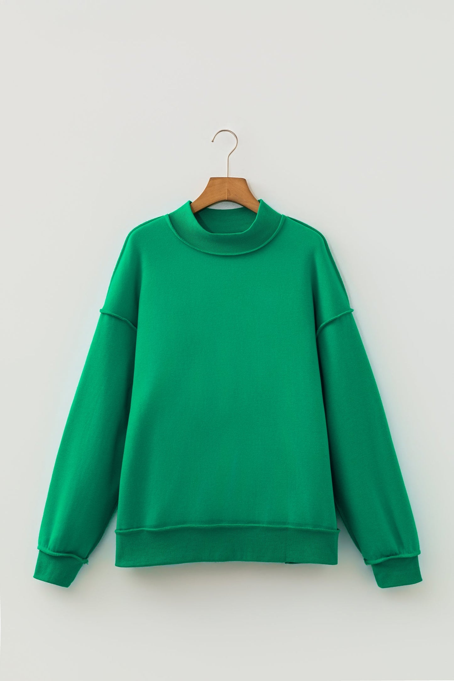 Reversible Mock Neck Oversize Drop Shoulder Sweatshirt