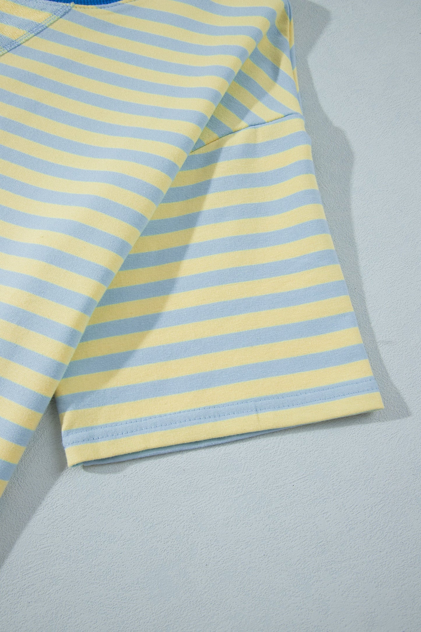 Stripe Colorblock Trim Short Sleeve Tee and Pants Set