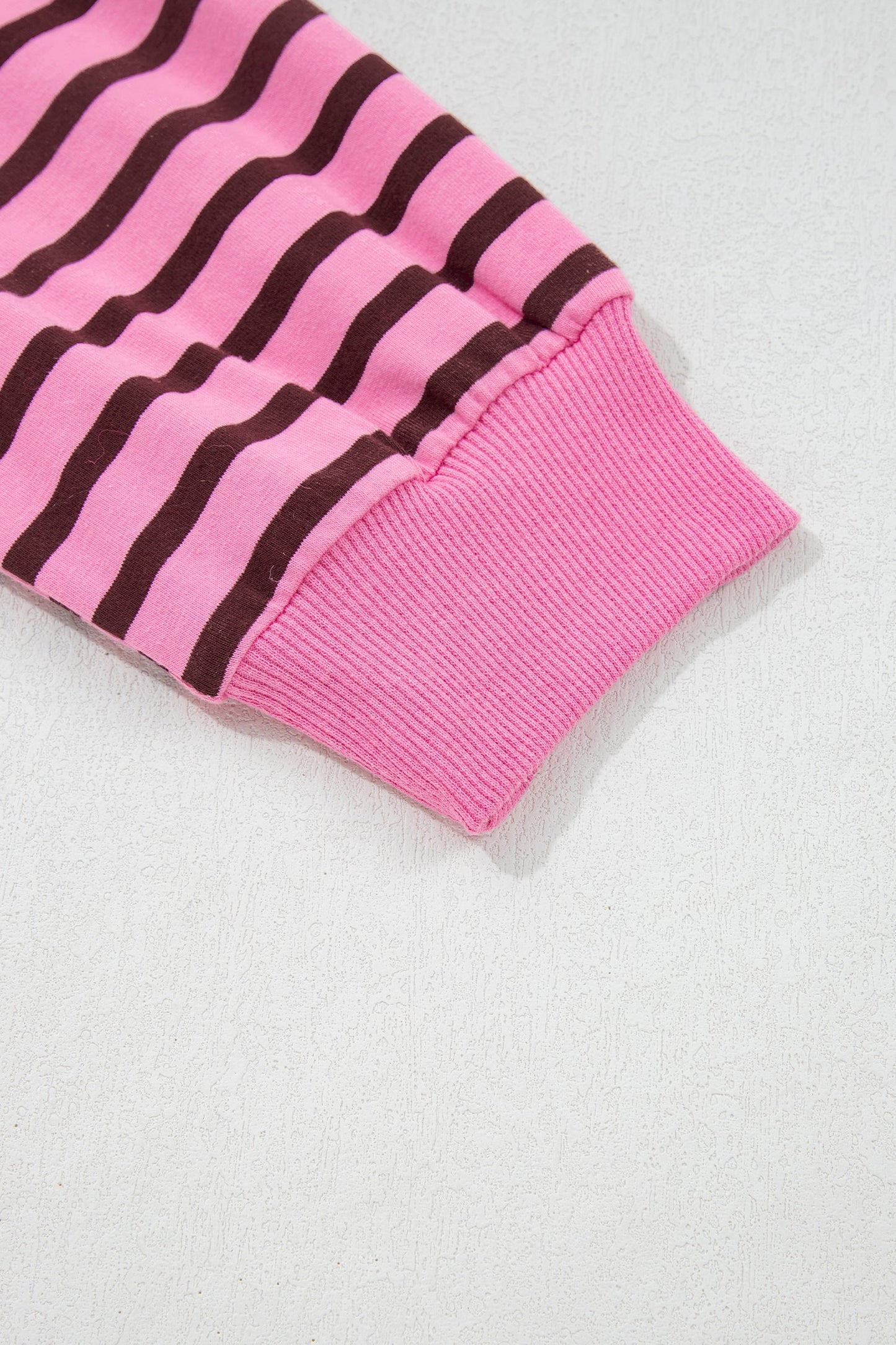 Stripe V-Neck Drop Shoulder Long Sleeve Top