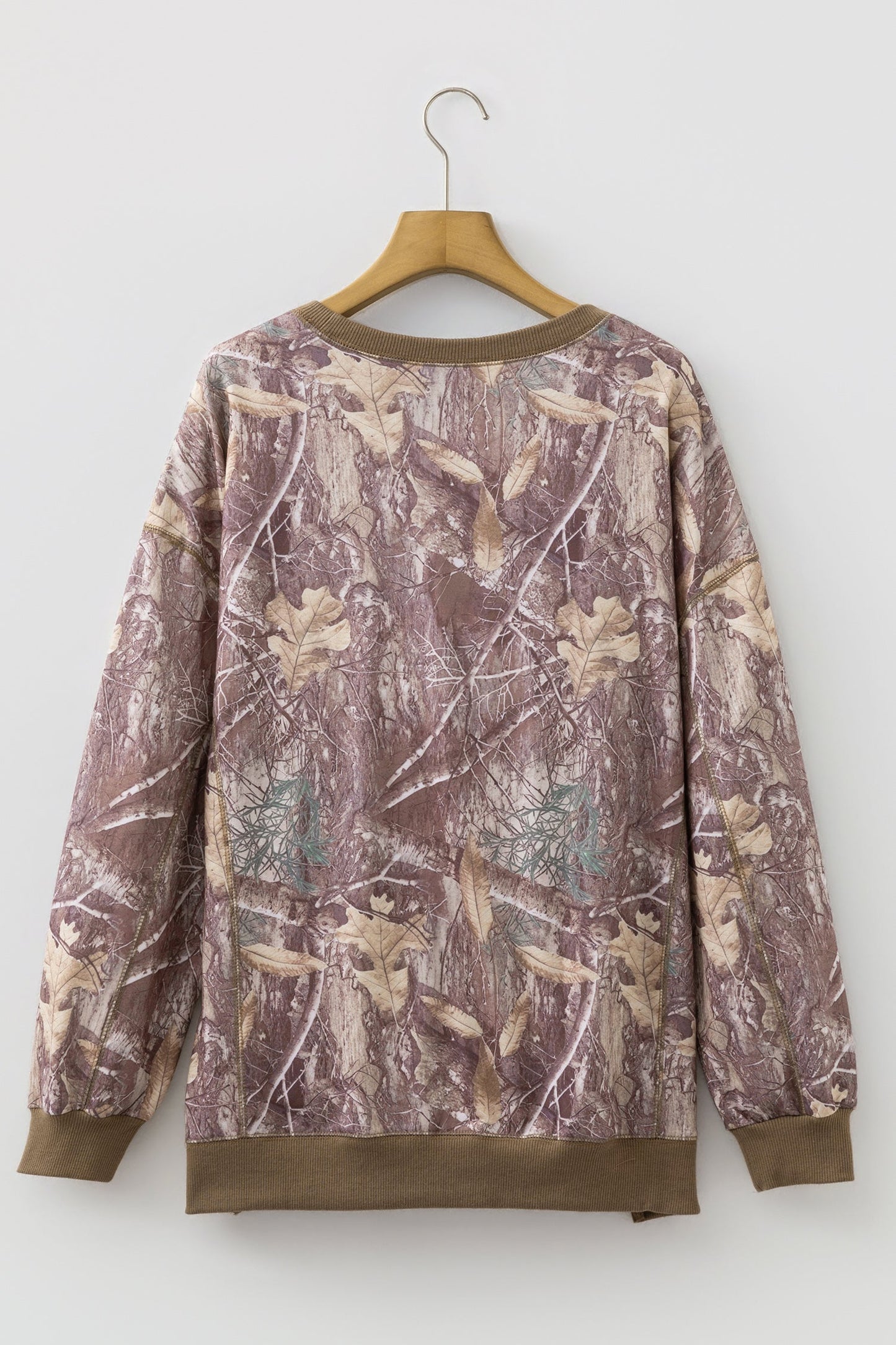 Camo Abstract Colorblock Detail Baggy Pullover Sweatshirt