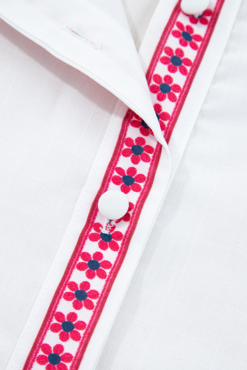 Floral Embroidered Puff Long Sleeve Shirt