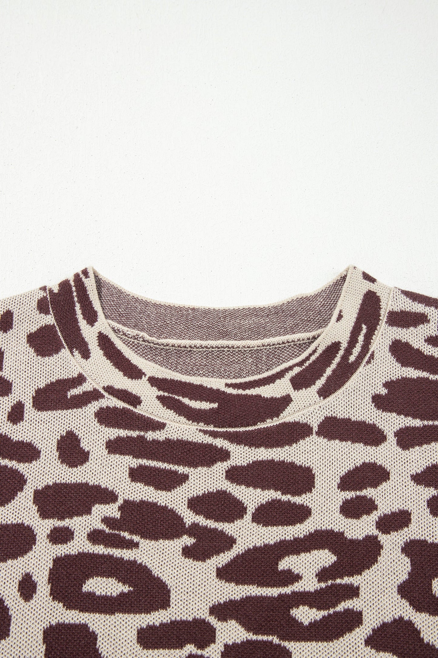 Leopard Short Sleeve Knit Loose Top