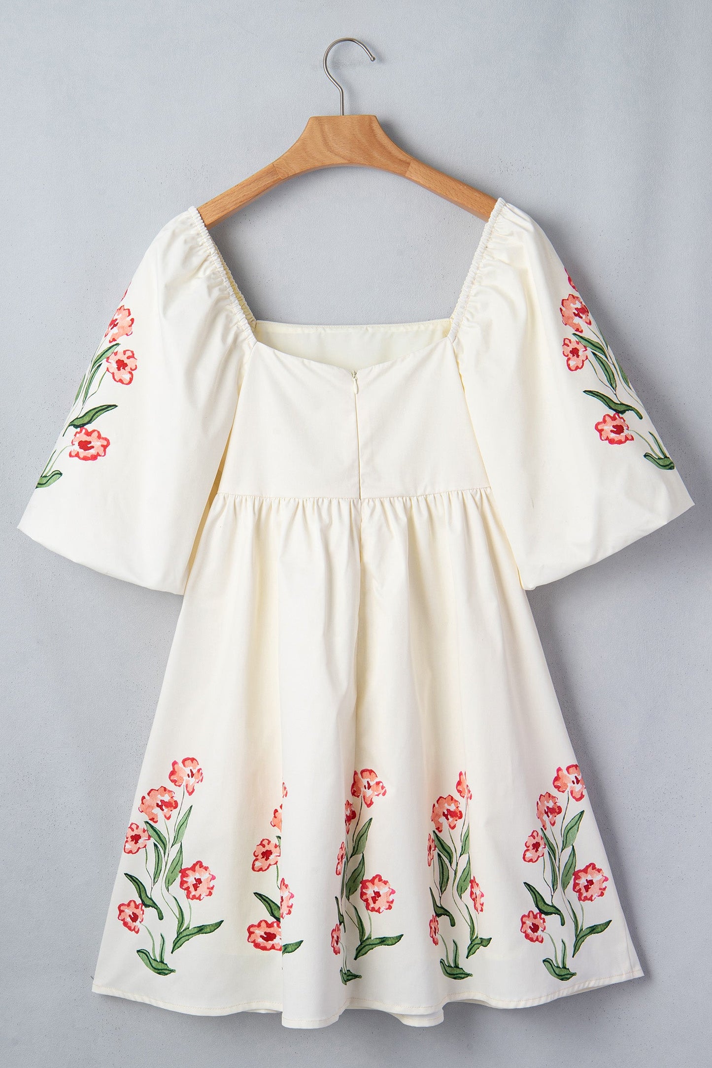 Floral Puff Sleeve Babydoll Dress
