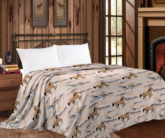 Thin Throw Blanket - Horses