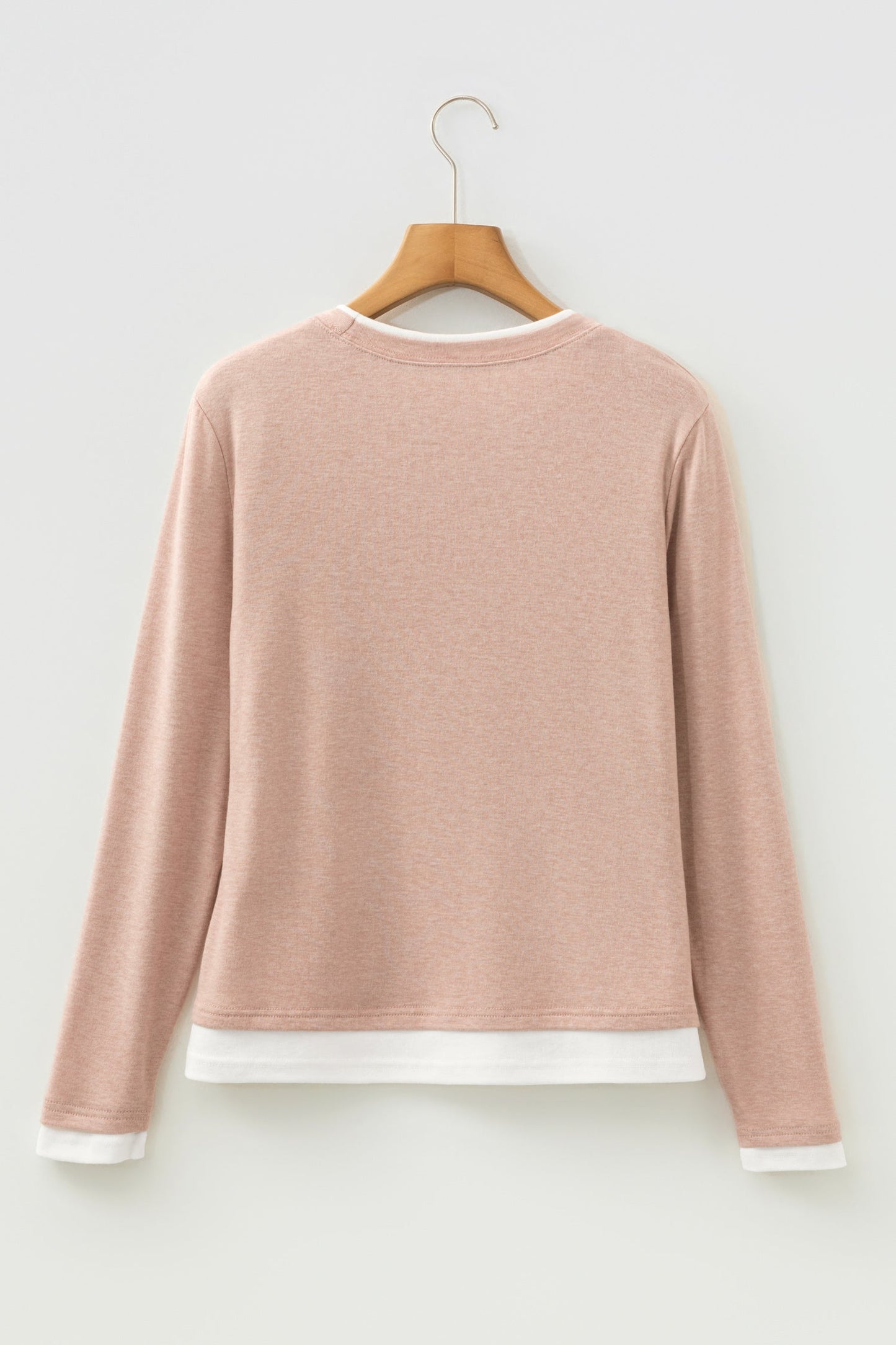 Faux Two-Piece Patchwork Long Sleeve Top