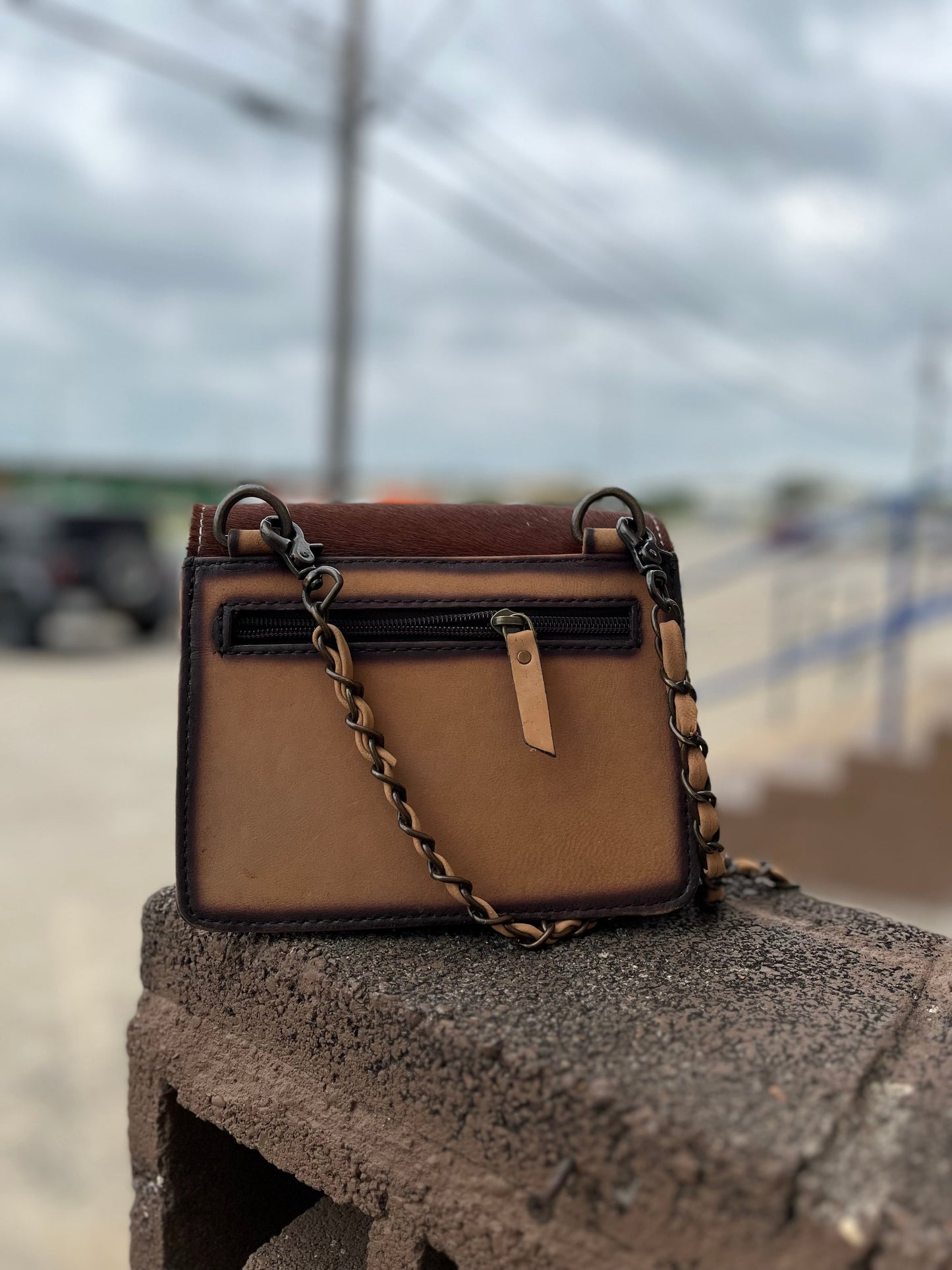 Cowhide crossbody Purse