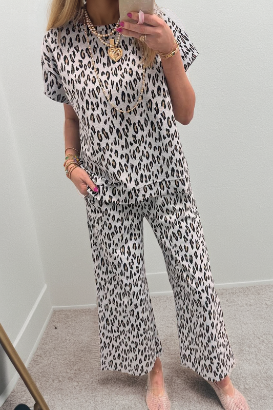 Leopard Tee and Pants Set