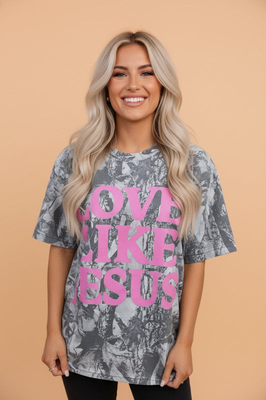 Love Like Jesus Camo Woodland Tee