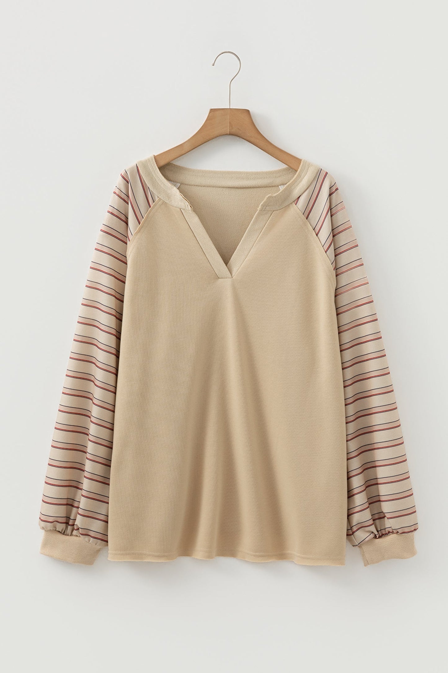 Plus Size Stripe Patchwork Raglan Sleeve Jumper