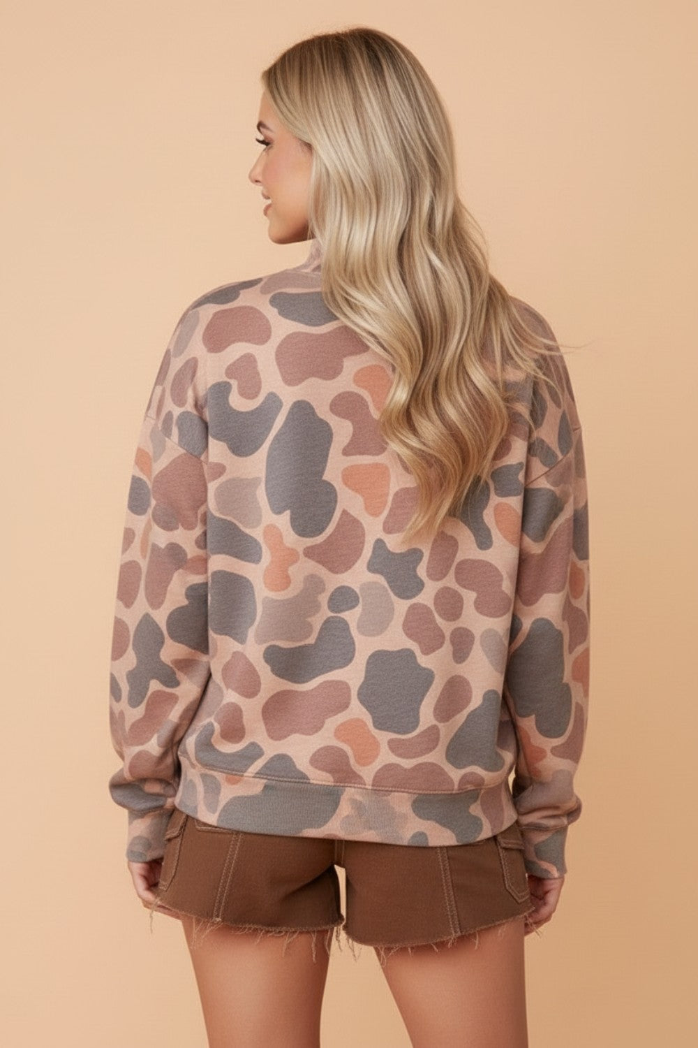 Western Howdy Camo Baggy Pullover Sweatshirt