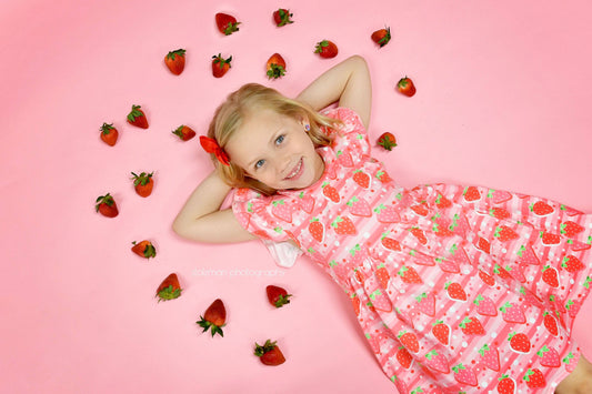 Strawberry Shortcake Milk Silk Long Flutter Dress