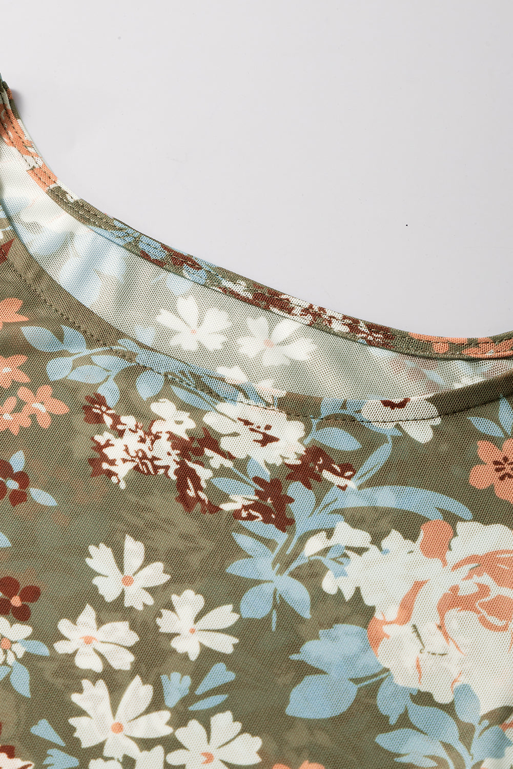 Floral Mesh Long Sleeve Top