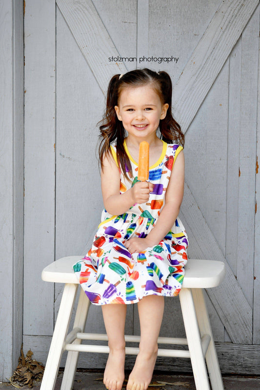 Popsicle Pocket Tank Milk Silk Dress