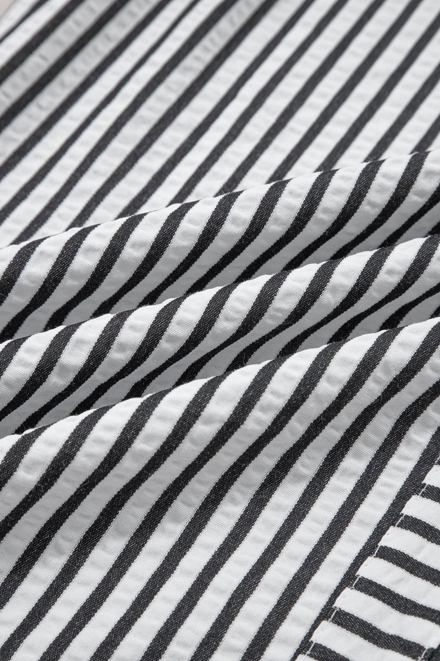 Stripe Wide Leg Elastic Drawstring Pants