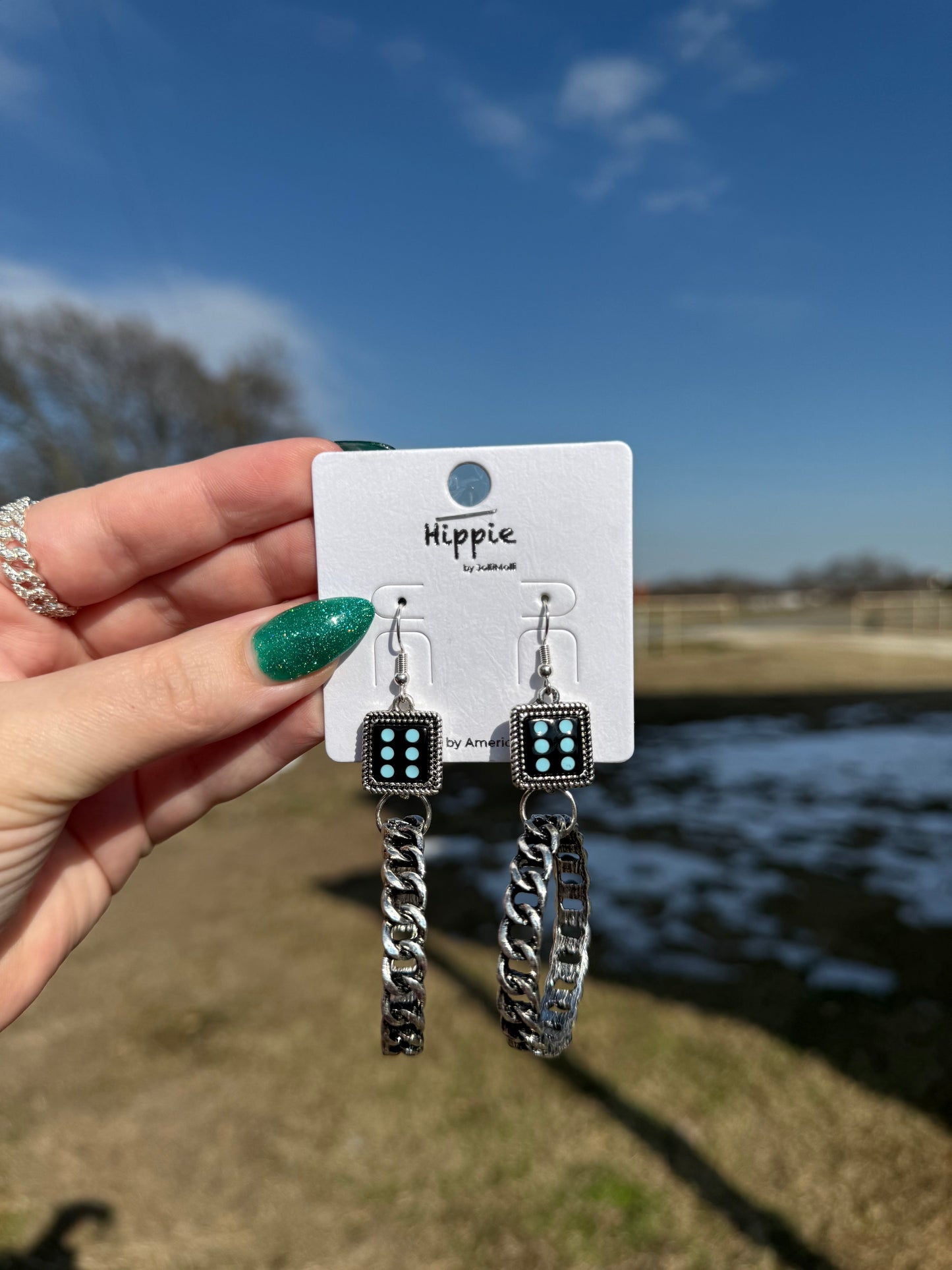 Dice Hoop Earrings